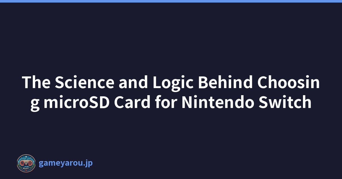 Featured image of post The Science and Logic Behind Choosing microSD Card for Nintendo Switch